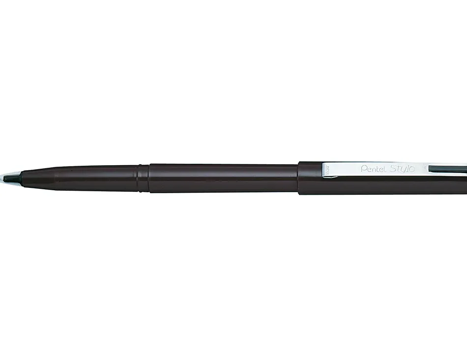 Stylo-feutre pentel jm20 plume dessin écriture pointe plastique souple agrafe métal encre noire