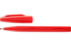 Stylo-feutre pentel sign pen aquarellable écriture large 0.8mm pointe fibre acrylique encre soluble eau coloris rouge