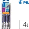Stylo-feutre pilot evolutive pointe moyenne coloris turquoise vert clair violet rose set de 4 unités