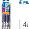 Stylo-feutre pilot evolutive pointe moyenne coloris noir bleu rouge vert set de 4 unités