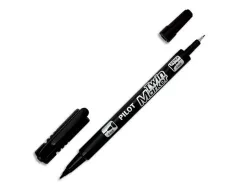 Stylo-feutre pilot twin marker pointe fibre polyester fine 0.4mm et large 0.5mm tous supports coloris bleu