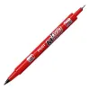 Stylo-feutre pilot twin marker pointe fibre polyester fine 0.4mm et large 0.5mm tous supports coloris rouge