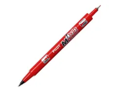 Stylo-feutre pilot twin marker pointe fibre polyester fine 0.4mm et large 0.5mm tous supports coloris rouge