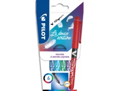 Stylo-feutre pilot v sign pen écriture moyenne 0.6mm pointe fibre polyester encre intense liquide pochette 6 unités