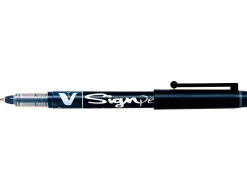 Stylo-feutre pilot v sign pen écriture moyenne 0.6mm pointe fibre polyester encre intense liquide niveau visible noir