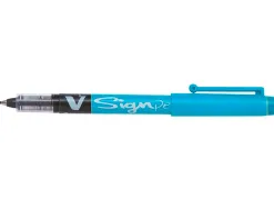 Stylo-feutre pilot v sign pen écriture moyenne 0.6mm pointe fibre polyester encre intense liquide coloris turquoise