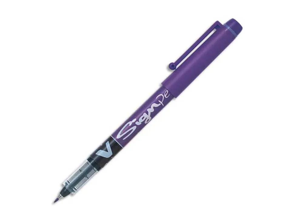 Stylo-feutre pilot v sign pen écriture moyenne 0.6mm pointe fibre polyester encre intense liquide niveau visible violet