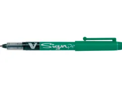 Stylo-feutre pilot v sign pen écriture moyenne 0.6mm pointe fibre polyester encre intense liquide niveau visible vert