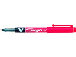 Stylo-feutre pilot v sign pen écriture moyenne 0.6mm pointe fibre polyester encre intense liquide niveau visible rouge