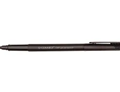 Stylo-feutre q-connect permanent pointe fine multi-supports cd/dvd plastique couleur noir pochette 4 unités