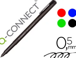 Stylo-feutre q-connect permanent pointe fine multi-supports cd/dvd plastique couleur noir pochette 4 unités