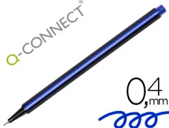 Stylo-feutre q-connect pointe fibre fine 0.4 mm coloris bleu