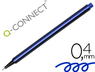 Stylo-feutre q-connect pointe fibre fine 0.4 mm coloris bleu