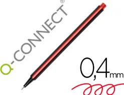 Stylo-feutre q-connect pointe fibre fine 0.4 mm coloris rouge