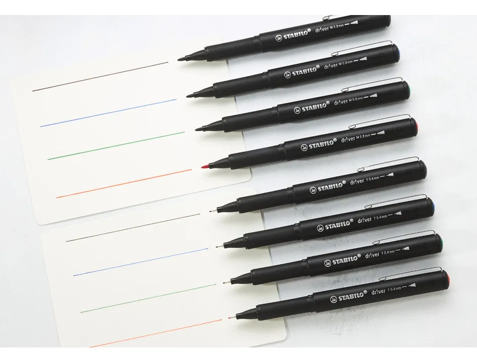 Stylo-feutre stabilo driver pointe fine trait 0,4mm encre noire