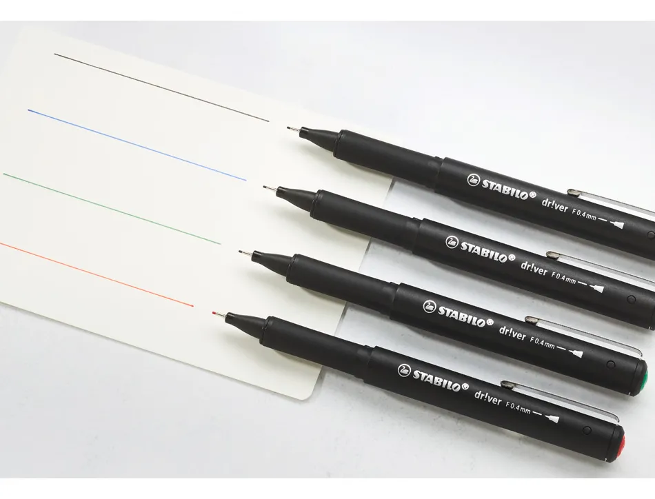 Stylo-feutre stabilo driver pointe fine trait 0,4mm encre noire