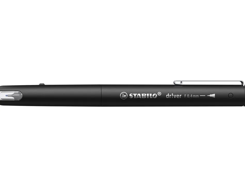 Stylo-feutre stabilo driver pointe fine trait 0,4mm encre bleue