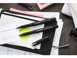 Stylo-feutre stabilo driver pointe fine trait 0,4mm encre bleue