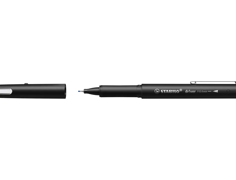 Stylo-feutre stabilo driver pointe fine trait 0,4mm encre bleue