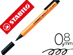 Stylo-feutre stabilo greenpoint plastique recyclé écriture large 0.8mm pointe robuste clip coloris noir