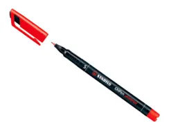 Stylo-feutre stabilo ohp pen permanent pointe fine 0.7mm encre indélébile multi-supports agrafe coloris rouge