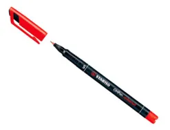 Stylo-feutre stabilo ohp pen permanent pointe extra fine 0.4mm encre indélébile multi-supports agrafe coloris rouge