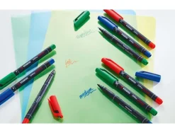 Stylo-feutre stabilo ohp pen permanent pointe moyenne 1mm encre indélébile multi-supports agrafe coloris noir
