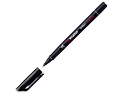 Stylo-feutre stabilo ohp pen permanent pointe moyenne 1mm encre indélébile multi-supports agrafe coloris noir
