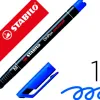 Stylo-feutre stabilo ohp pen permanent pointe moyenne 1mm encre indélébile multi-supports agrafe coloris bleu