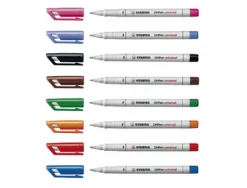 Stylo-feutre stabilo ohp pen soluble pointe fine 0.7mm multi-supports effaçable grip ergonomique coloris bleu