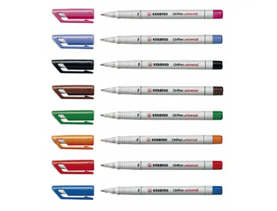Stylo-feutre stabilo ohp pen soluble pointe fine 0.7mm multi-supports effaçable grip ergonomique coloris bleu