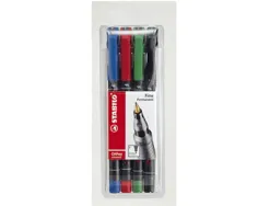Stylo-feutre stabilo ohp pen permanent pointe fine 0.7mm encre indélébile multi-supports agrafe coloris bleu