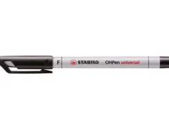 Stylo-feutre stabilo ohp pen soluble pointe fine 0.7mm multi-supports effaçable grip ergonomique coloris noir