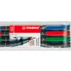 Stylo-feutre stabilo ohp pen permanent pointe extra fine 0.4mm encre indélébile multi-supports agrafe 4 unités assorties