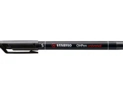 Stylo-feutre stabilo ohp pen permanent pointe extra fine 0.4mm encre indélébile multi-supports agrafe coloris noir