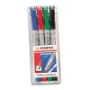 Stylo-feutre stabilo ohp pen permanent pointe moyenne 1mm encre indélébile multi-supports agrafe coloris rouge