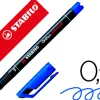 Stylo-feutre stabilo ohp pen permanent pointe extra fine 0.4mm encre indélébile multi-supports agrafe coloris bleu