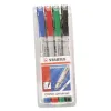 Stylo-feutre stabilo ohp pen soluble pointe fine 0.7mm couleurs assorties pochette 4 unités
