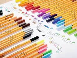 Stylo-feutre stabilo point 88 pointe fine coloris assortis pastel lot de 10 pochettes de 15u