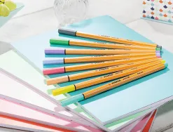 Stylo-feutre stabilo point 88 pointe fine coloris assortis pastel lot de 10 pochettes de 15u