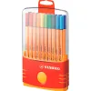 Stylo-feutre stabilo point 88 écriture fine 0.4mm 1000m pointe gainée métal color parade étui chevalet 20 assortis