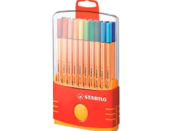 Stylo-feutre stabilo point 88 écriture fine 0.4mm 1000m pointe gainée métal color parade étui chevalet 20 assortis