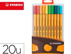 Stylo-feutre stabilo point 88 color parade pointe fine 0,4mm coloris assortis pack de 20
