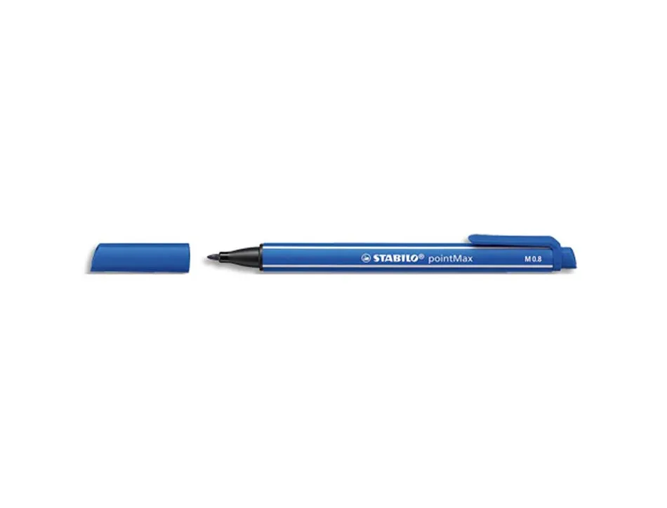 Stylo-feutre stabilo pointmax pointe moyenne nylon tracé 0.8mm ultra robuste coloris bleu