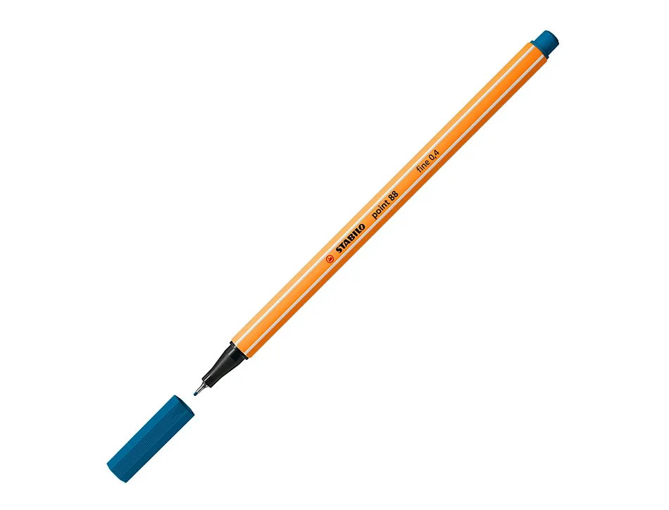 Stylo-feutre stabilo point 88 écriture fine 0.4mm 1000m pointe gainée métal corps hexagonal coloris turquoise