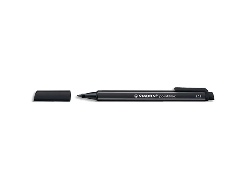 Stylo-feutre stabilo pointmax pointe moyenne nylon tracé 0.8mm ultra robuste coloris noir