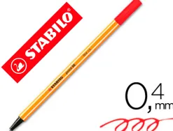 Stylo-feutre stabilo point 88 écriture fine 0.4mm 1000m pointe gainée métal corps hexagonal coloris rouge