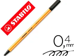 Stylo-feutre stabilo point 88 écriture fine 0.4mm 1000m pointe gainée métal corps hexagonal coloris noir