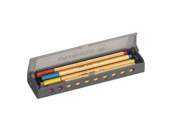Stylo-feutre stabilo point 88 pointe fine gainee metal trait 0,4mm 1000m d'ecriture coloris assortis click box 10