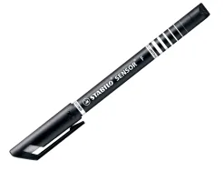 Stylo-feutre stabilo sensor pointe fine gainée métal amortisseur 1200m écriture tracé 0.3mm coloris noir